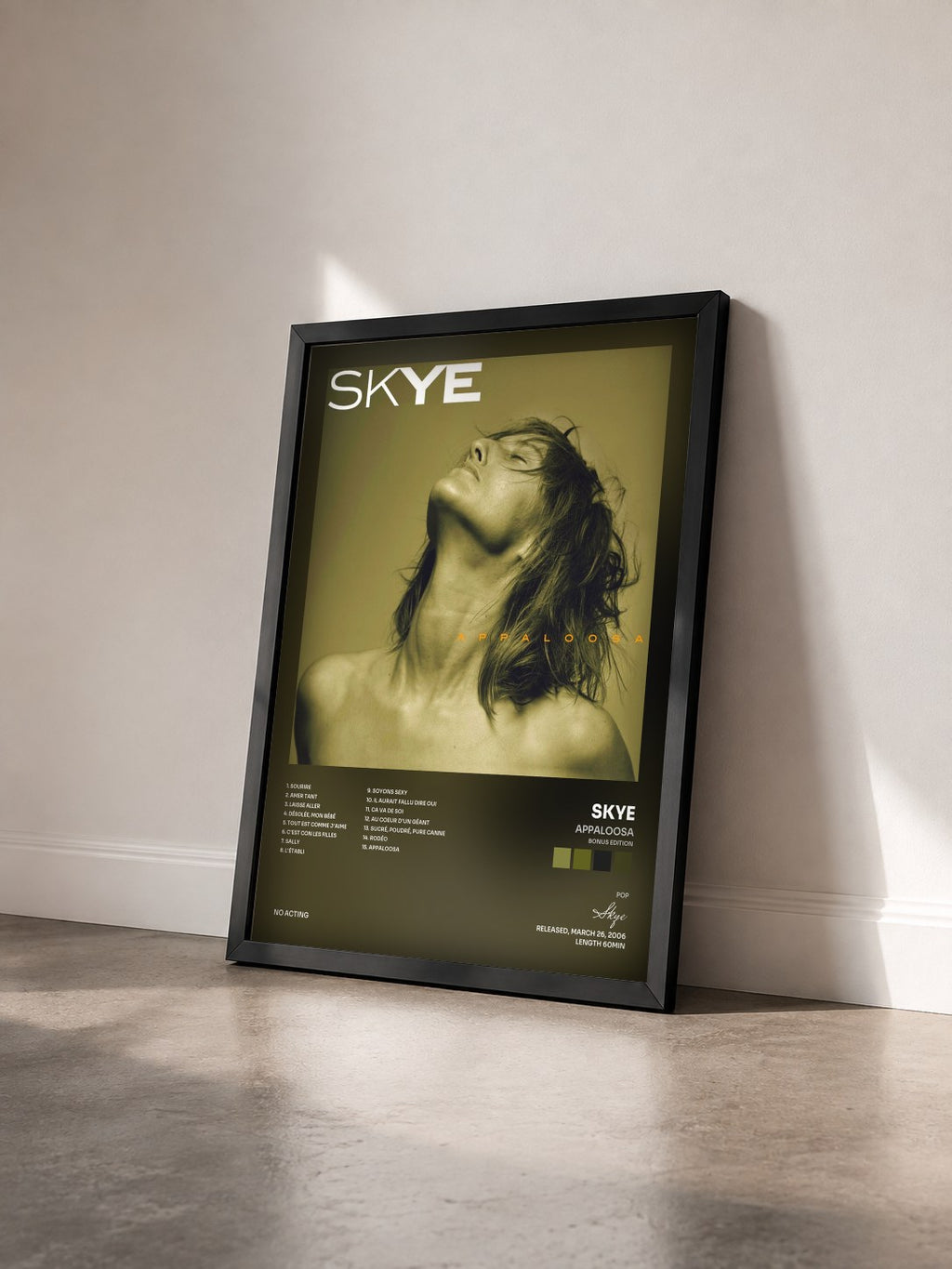 #noir Tableau de l'album Appaloosa (Bonus Edition) de Skye vu de trois quarts, cadre noir