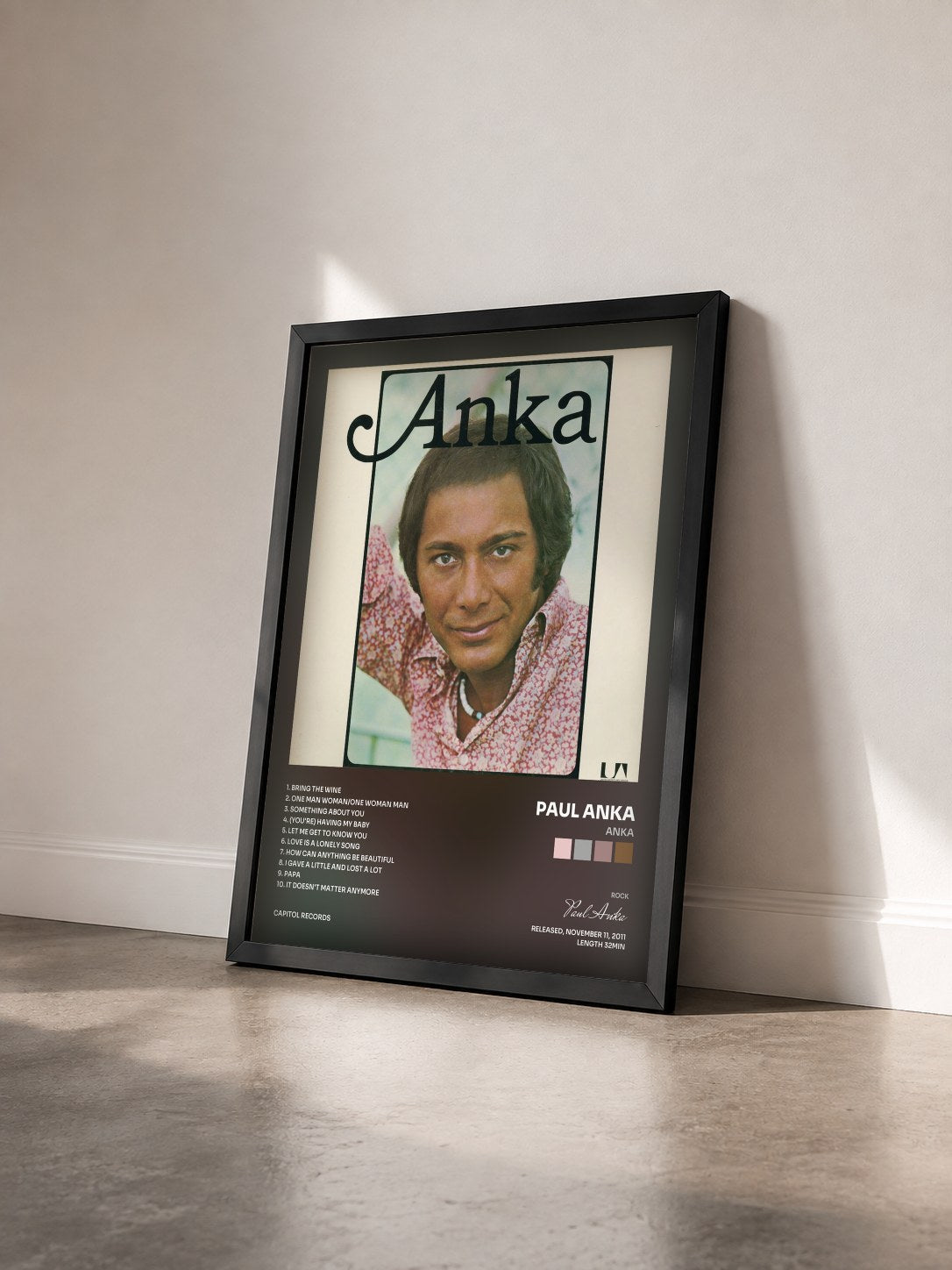 #noir Tableau de l'album Anka de Paul Anka vu de trois quarts, cadre noir