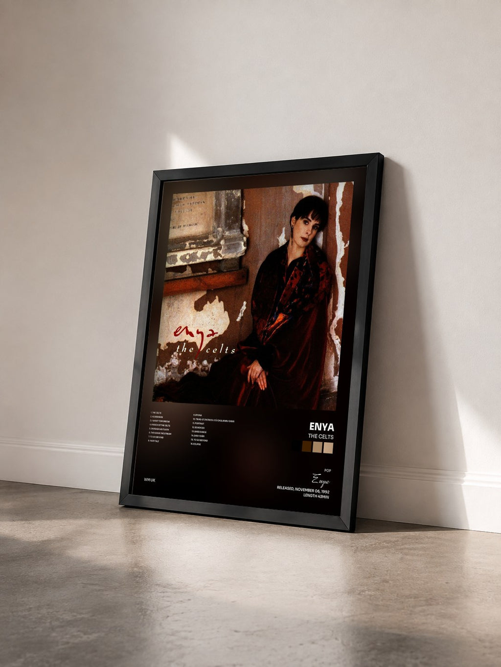 #noir Tableau de l'album The Celts de Enya vu de trois quarts, cadre noir