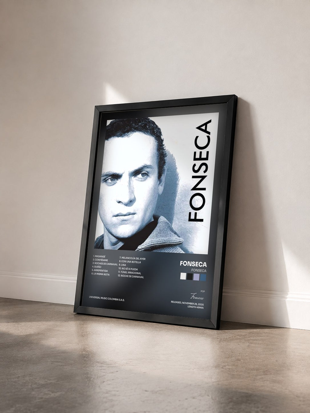 #noir Tableau de l'album Fonseca de Fonseca vu de trois quarts, cadre noir