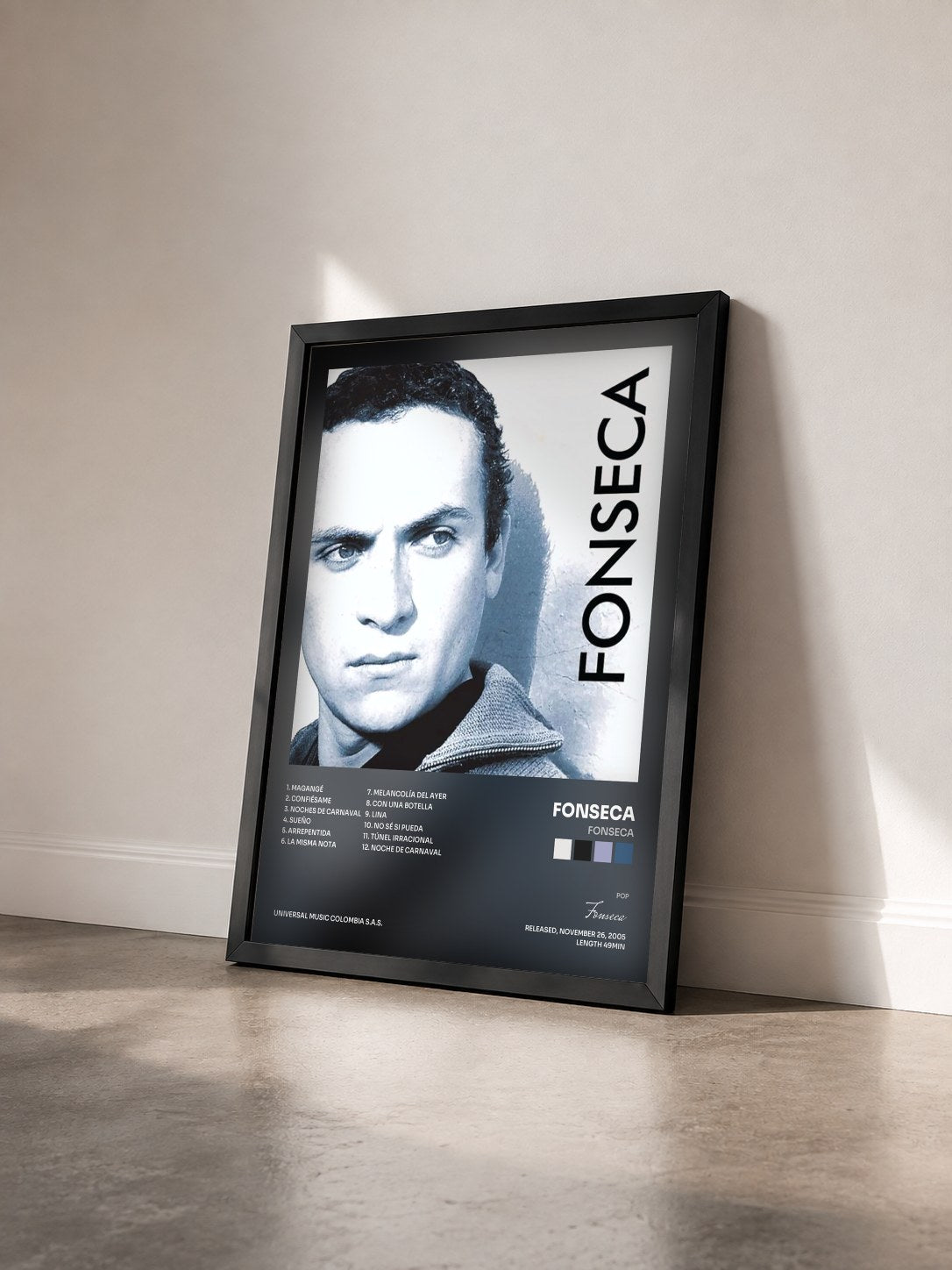 #noir Tableau de l'album Fonseca de Fonseca vu de trois quarts, cadre noir