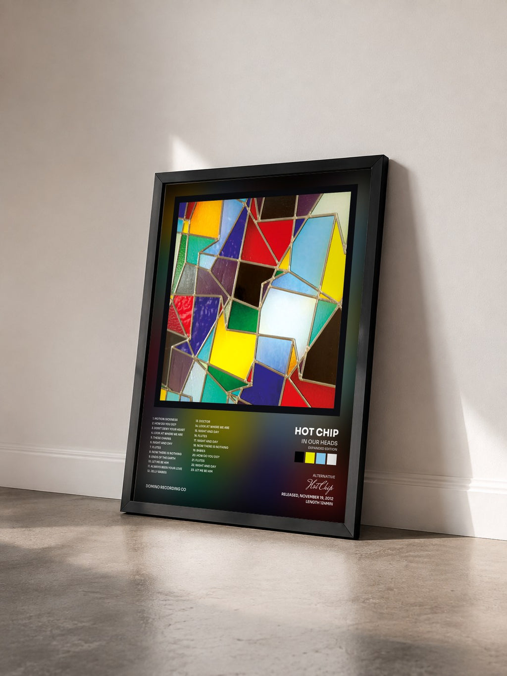 #noir Tableau de l'album In Our Heads (Expanded Edition) de Hot Chip vu de trois quarts, cadre noir