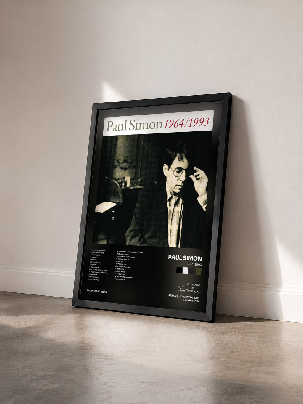 #noir Tableau de l'album 1964-1993 de Paul Simon vu de trois quarts, cadre noir