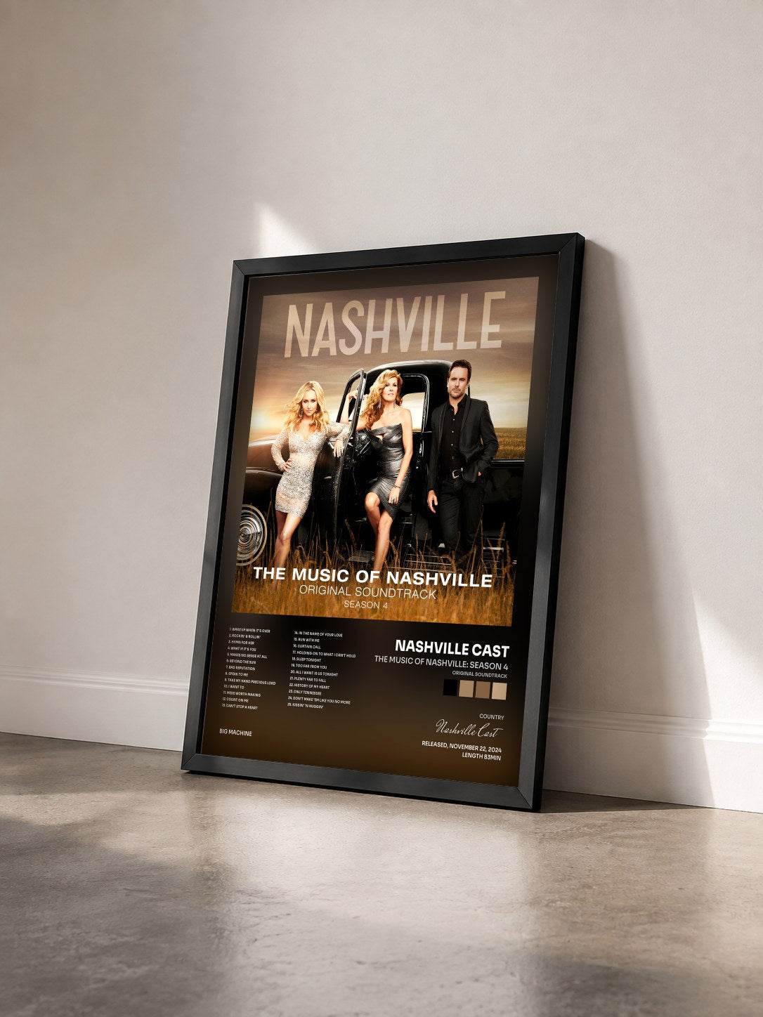 #noir Tableau de l'album The Music Of Nashville: Season 4 (Original Soundtrack) de Nashville Cast vu de trois quarts, cadre noir