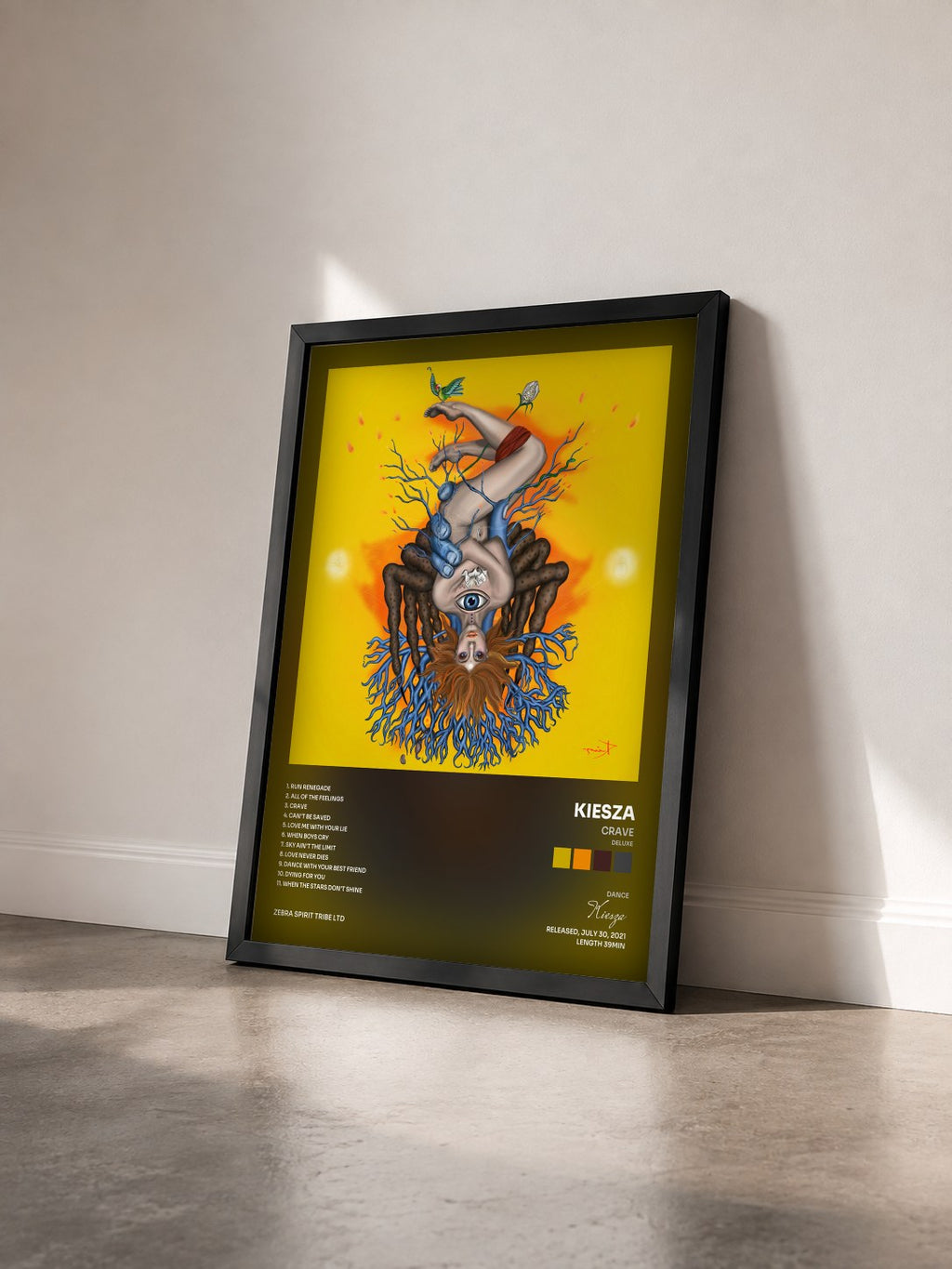 #noir Tableau de l'album Crave (Deluxe) de Kiesza vu de trois quarts, cadre noir