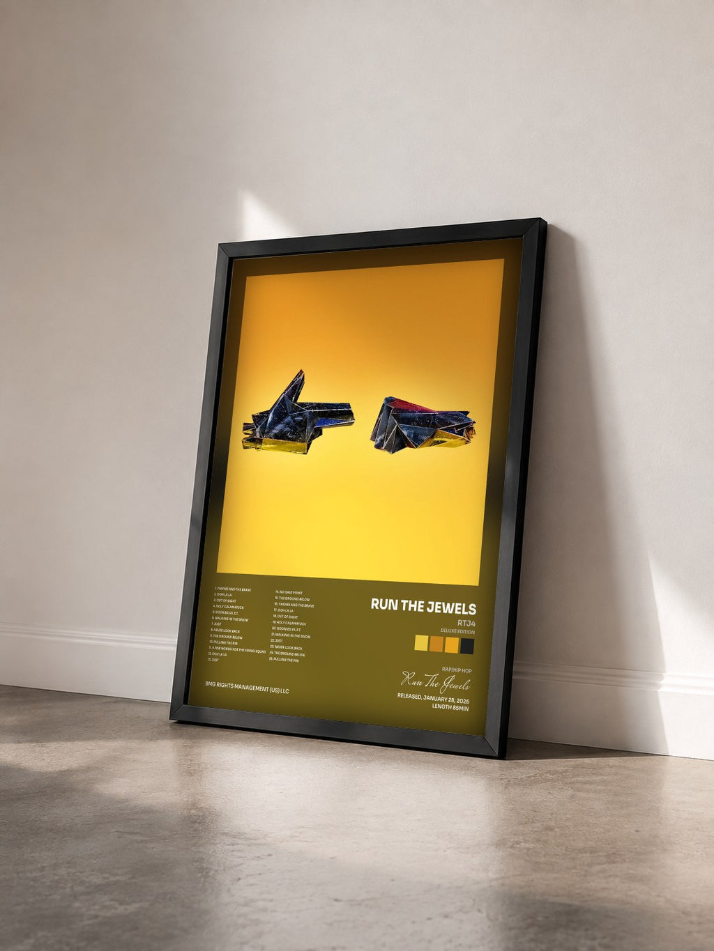#noir Tableau de l'album RTJ4 (Deluxe Edition) de Run The Jewels vu de trois quarts, cadre noir