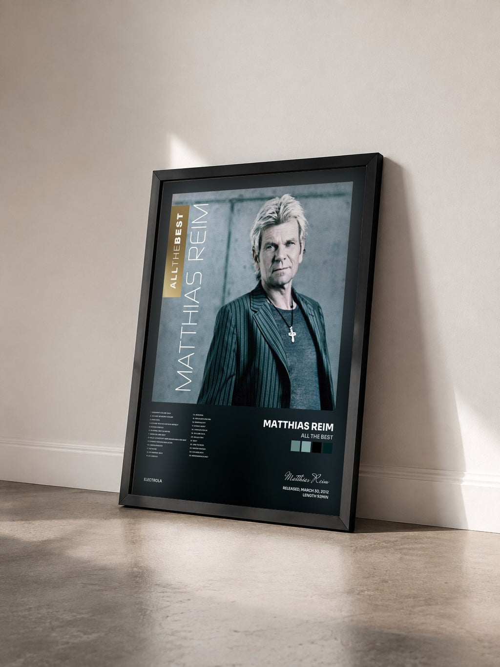 #noir Tableau de l'album All the Best de Matthias Reim vu de trois quarts, cadre noir