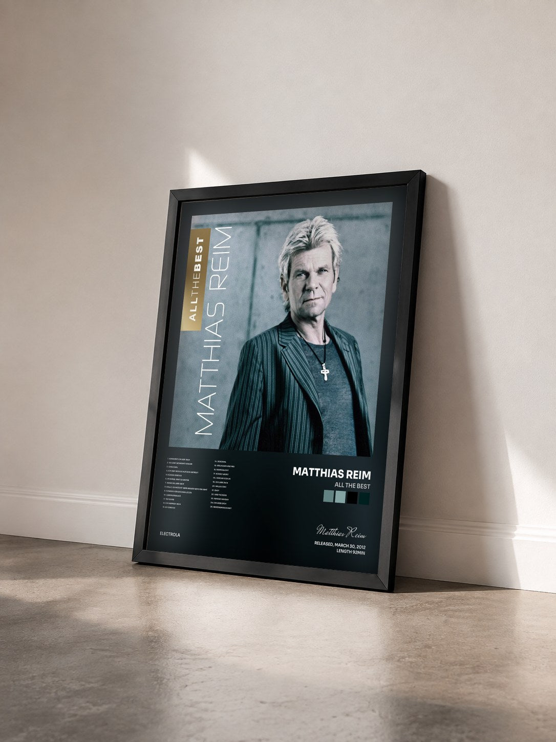 #noir Tableau de l'album All the Best de Matthias Reim vu de trois quarts, cadre noir