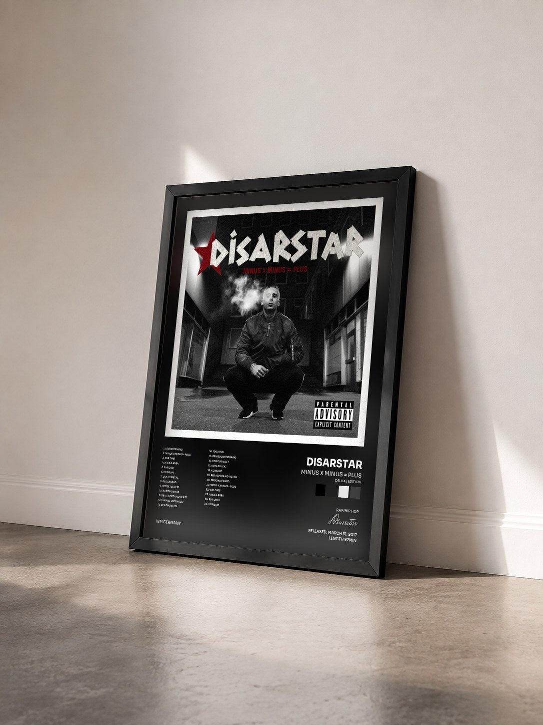 #noir Tableau de l'album MINUS x MINUS = PLUS (Deluxe Edition) de Disarstar vu de trois quarts, cadre noir