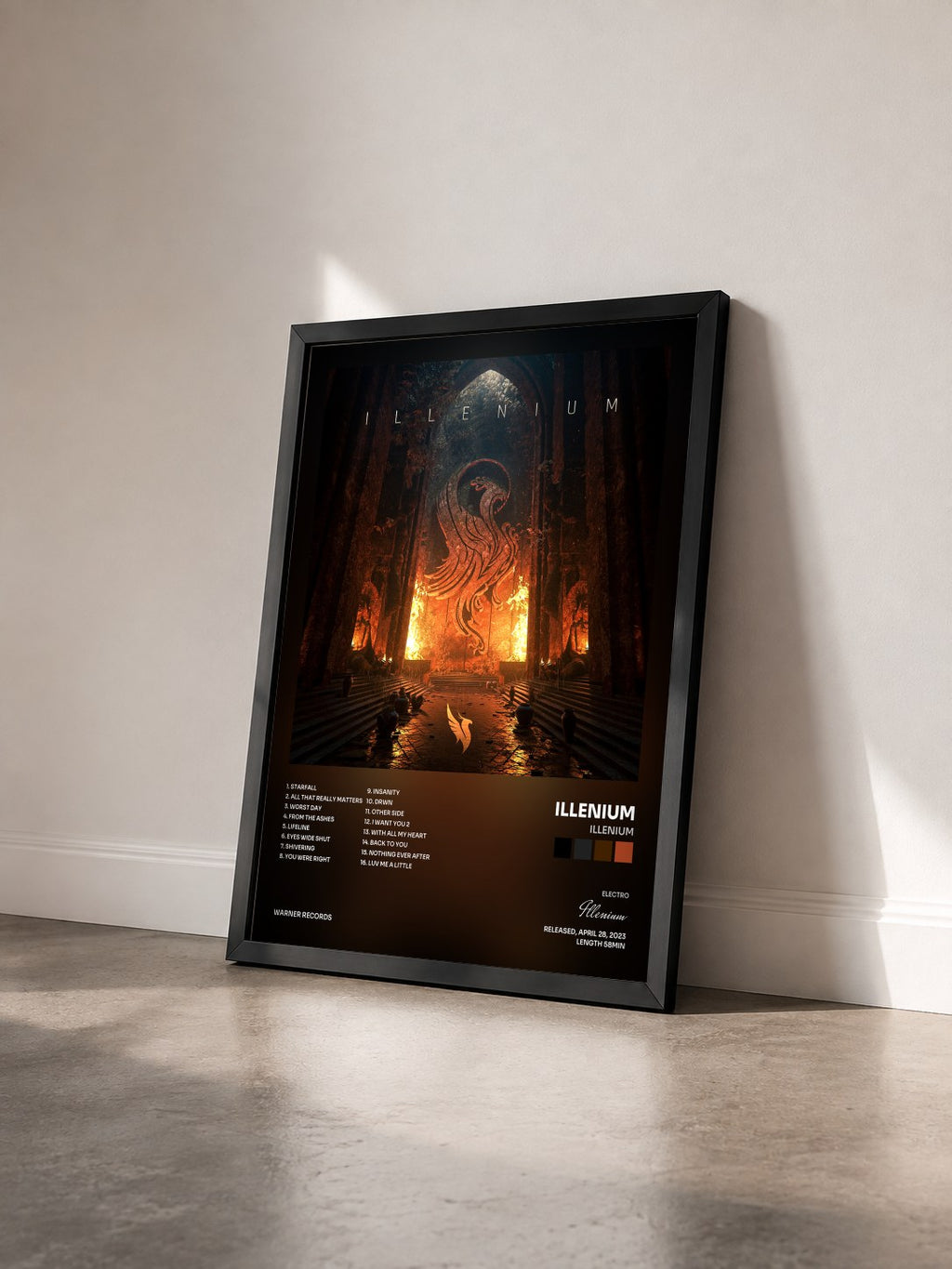 #noir Tableau de l'album ILLENIUM de Illenium vu de trois quarts, cadre noir
