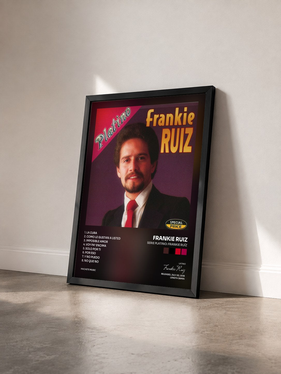 #noir Tableau de l'album Serie Platino: Frankie Ruíz de Frankie Ruiz vu de trois quarts, cadre noir