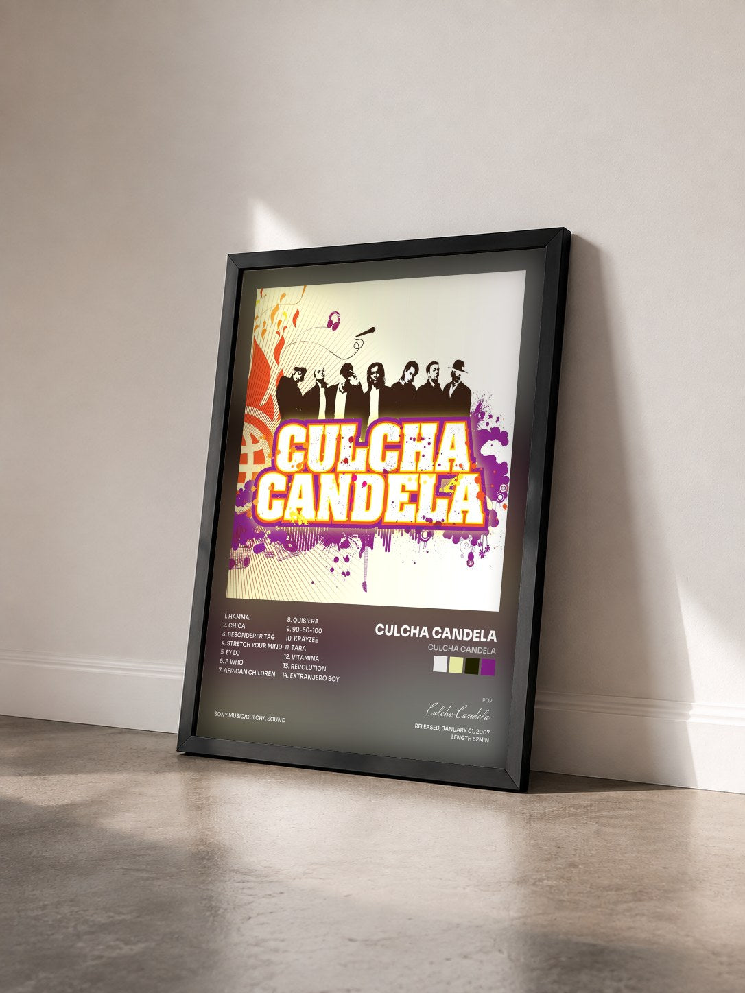 #noir Tableau de l'album Culcha Candela de Culcha Candela vu de trois quarts, cadre noir
