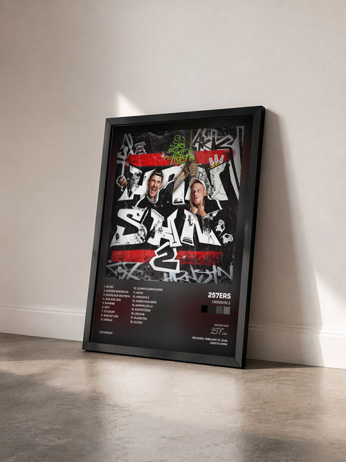 #noir HRNSHN 2 by 257ers as a framed art print seen at an angle, black frame