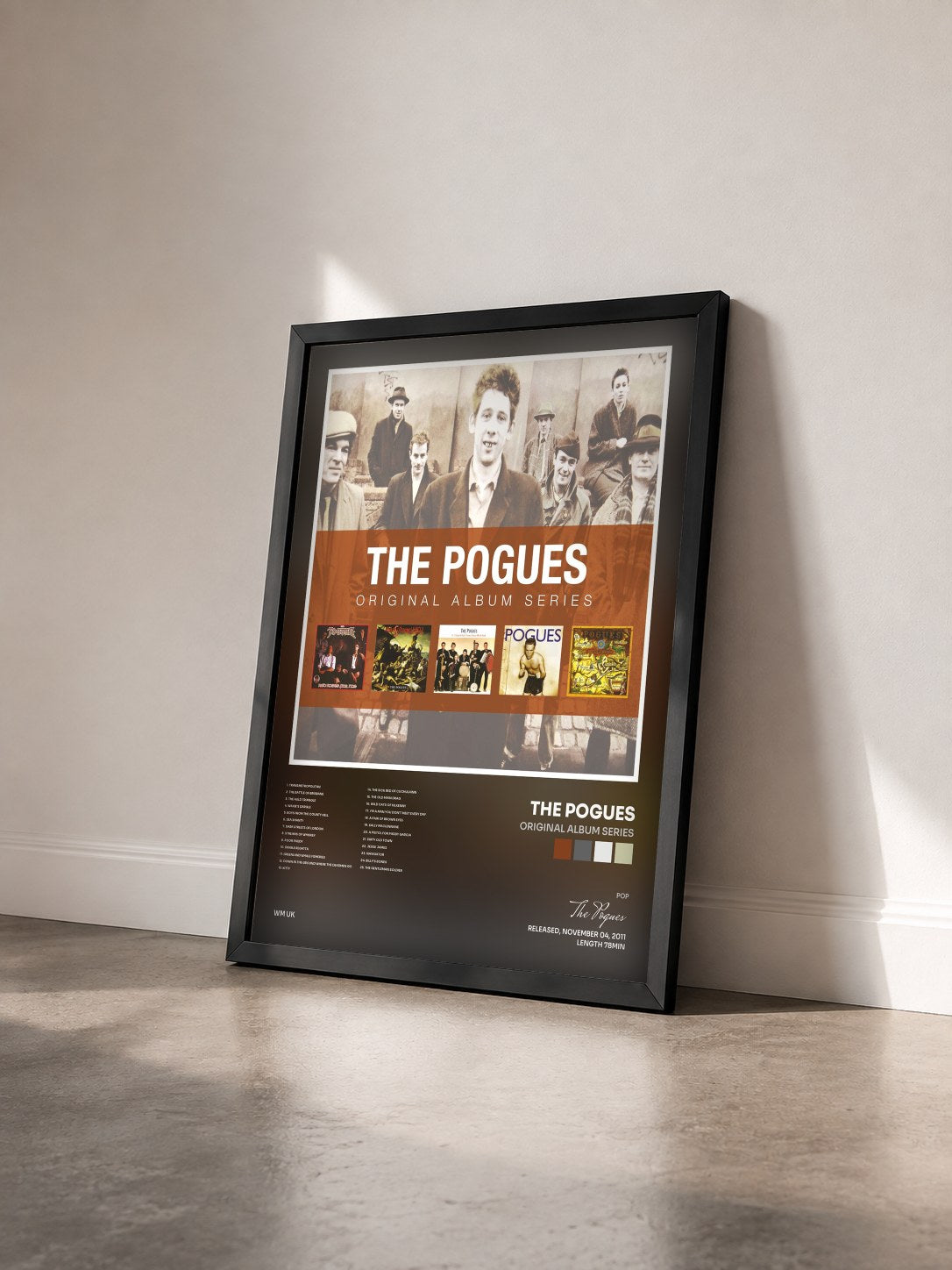#noir Tableau de l'album Original Album Series de The Pogues vu de trois quarts, cadre noir