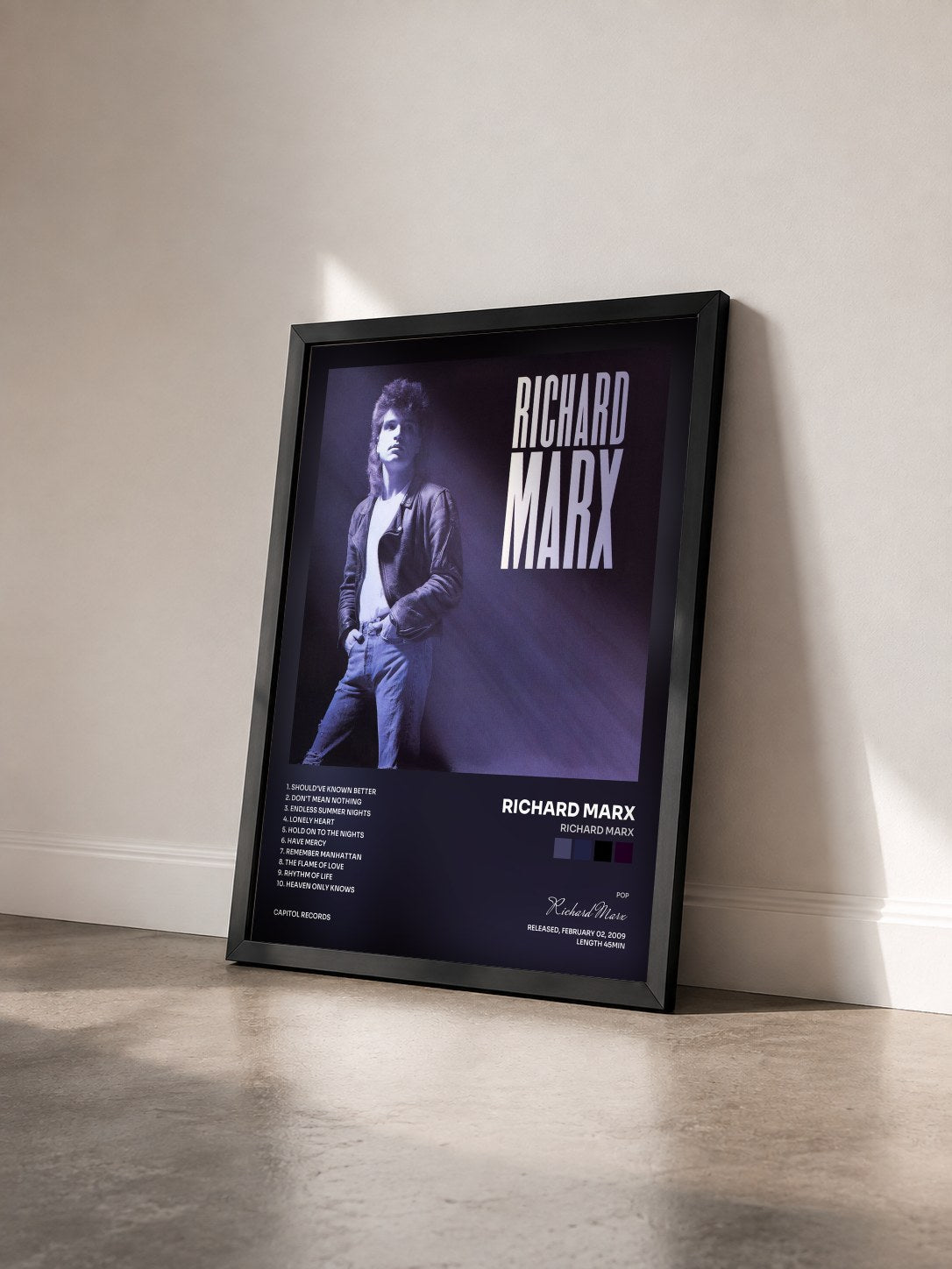 #noir Tableau de l'album Richard Marx de Richard Marx vu de trois quarts, cadre noir
