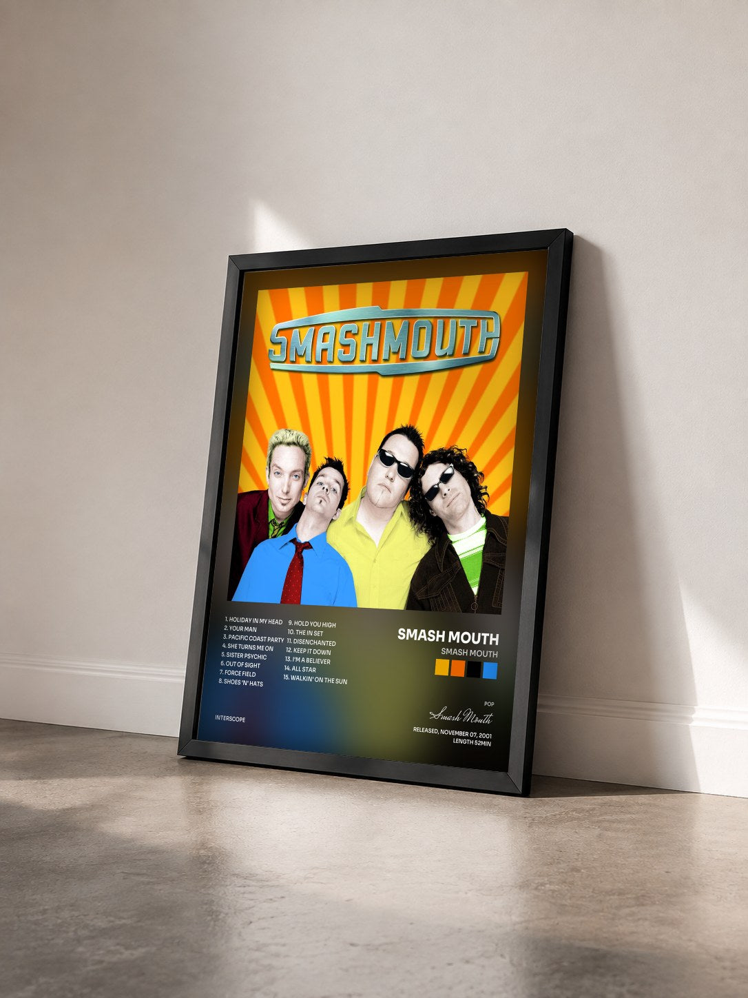 #noir Tableau de l'album Smash Mouth de Smash Mouth vu de trois quarts, cadre noir