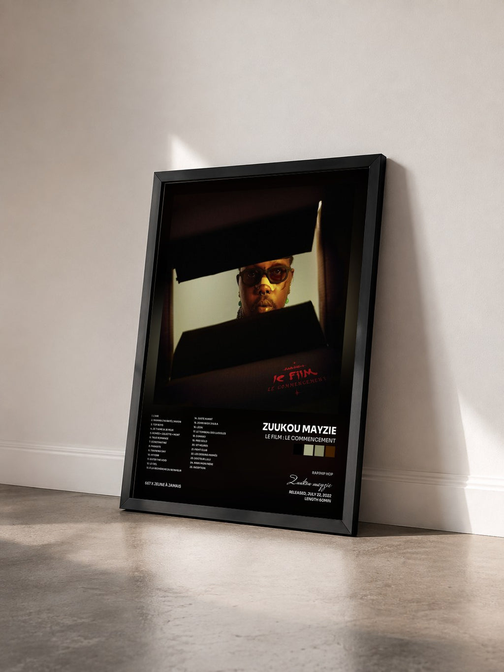 #noir Tableau de l'album Le film : Le commencement de Zuukou mayzie vu de trois quarts, cadre noir