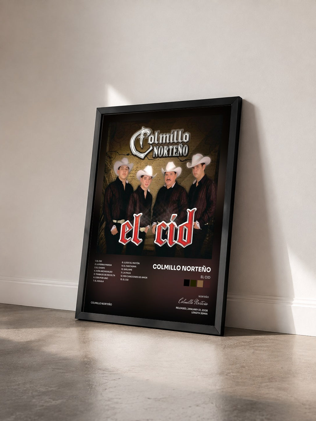#noir Tableau de l'album El Cid de Colmillo Norteño vu de trois quarts, cadre noir