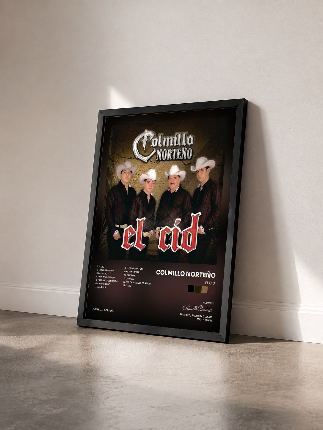 #noir Tableau de l'album El Cid de Colmillo Norteño vu de trois quarts, cadre noir