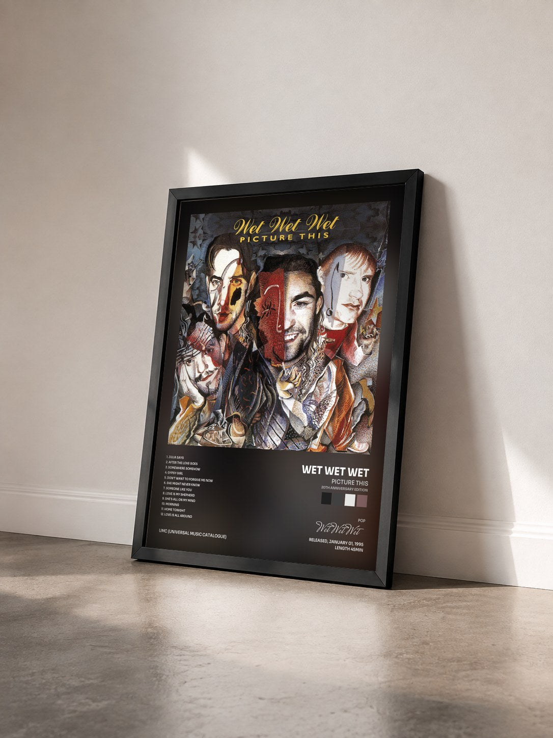 #noir Tableau de l'album Picture This (20th Anniversary Edition) de Wet Wet Wet vu de trois quarts, cadre noir