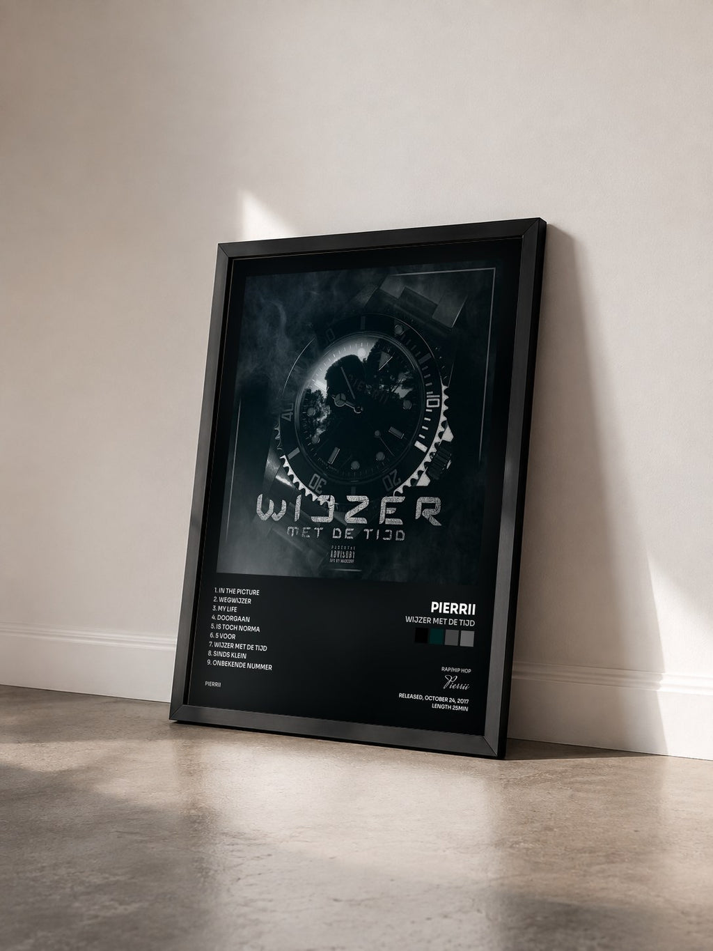 #noir Tableau de l'album Wijzer Met De Tijd de Pierrii vu de trois quarts, cadre noir