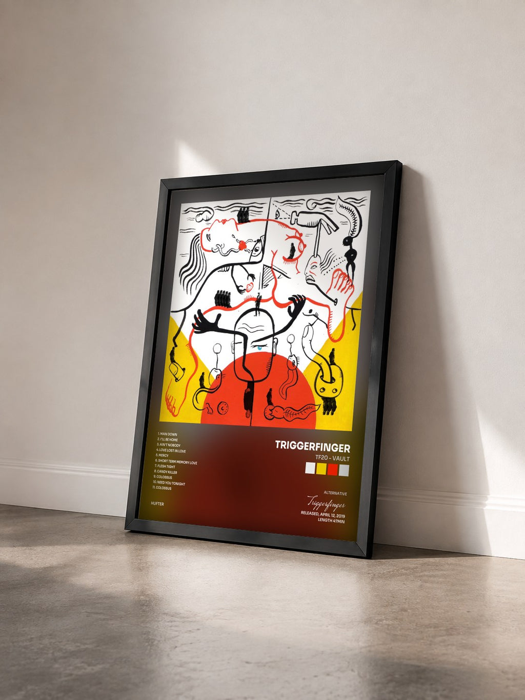 #noir Tableau de l'album Tf20 - Vault de Triggerfinger vu de trois quarts, cadre noir