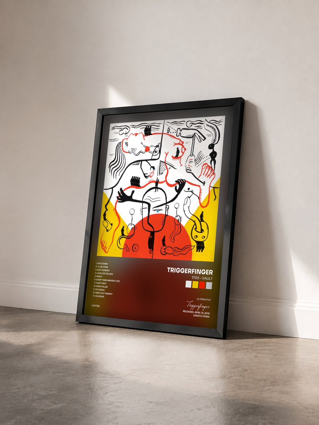 #noir Tableau de l'album Tf20 - Vault de Triggerfinger vu de trois quarts, cadre noir