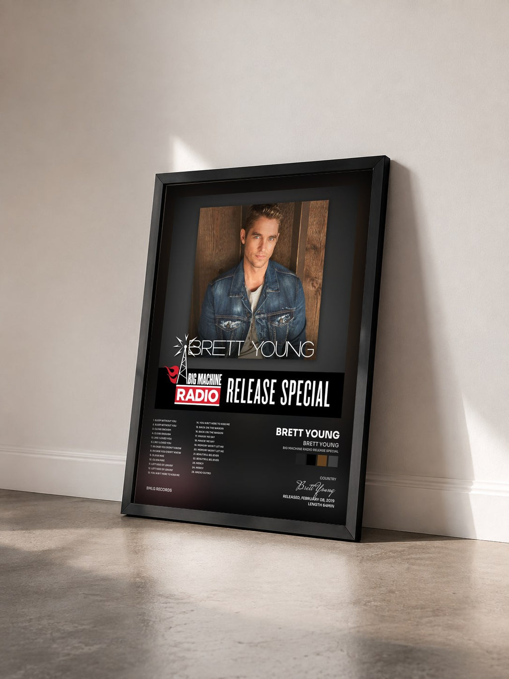 #noir Tableau de l'album Brett Young (Big Machine Radio Release Special) de Brett Young vu de trois quarts, cadre noir