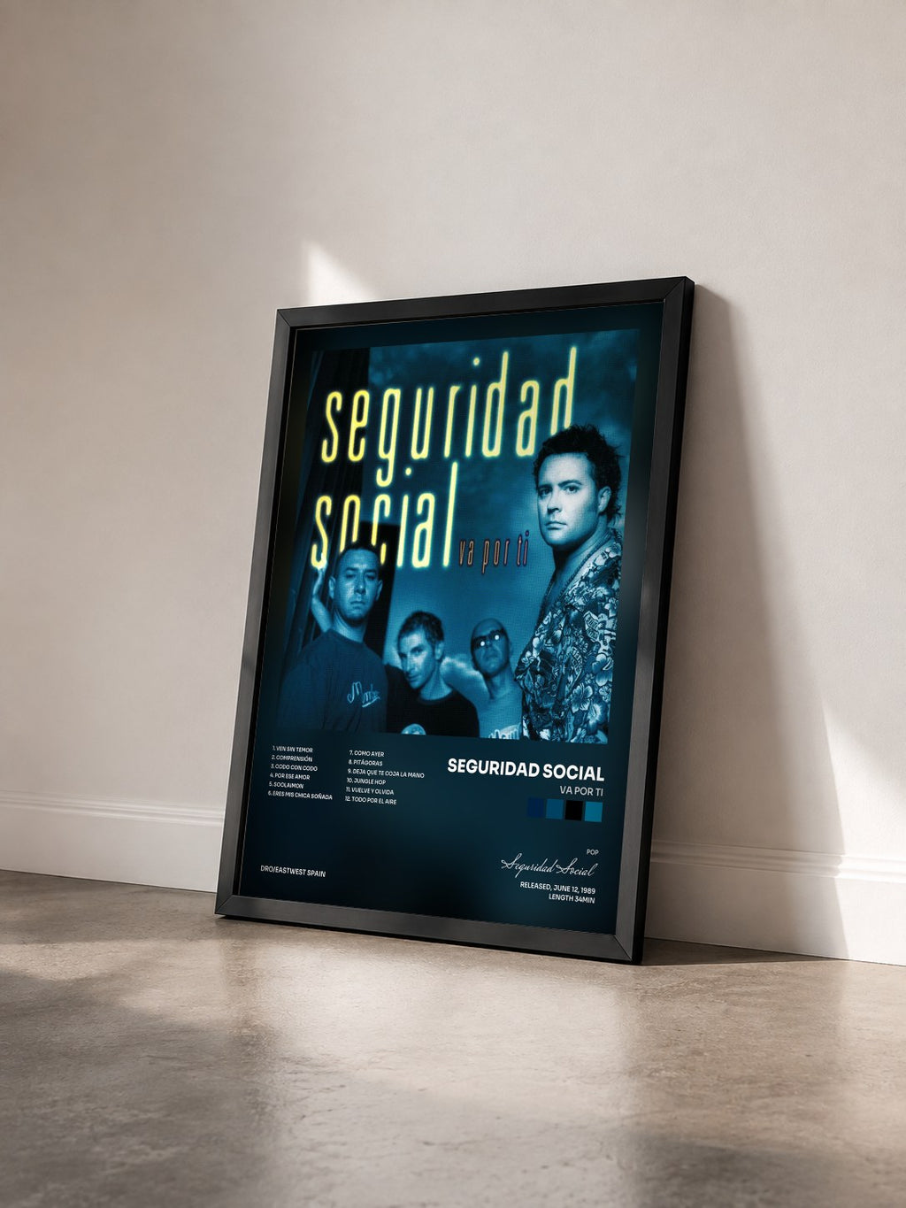 #noir Tableau de l'album Va Por Ti de Seguridad Social vu de trois quarts, cadre noir