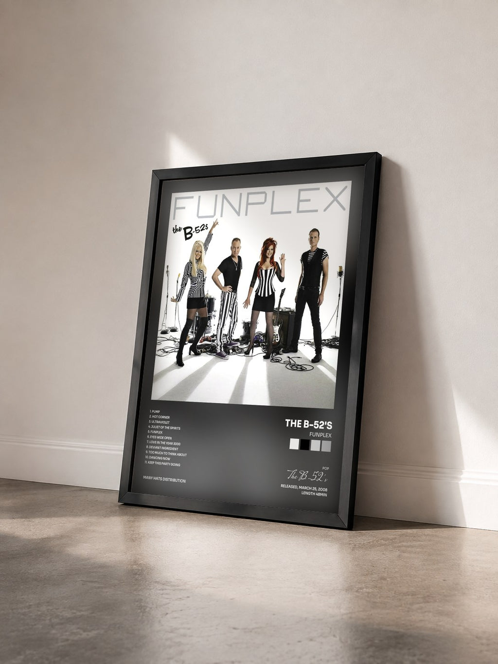 #noir Tableau de l'album Funplex de The B-52's vu de trois quarts, cadre noir