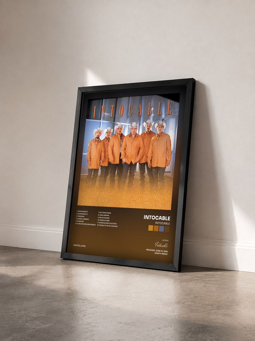 #noir Tableau de l'album Intocable de Intocable vu de trois quarts, cadre noir