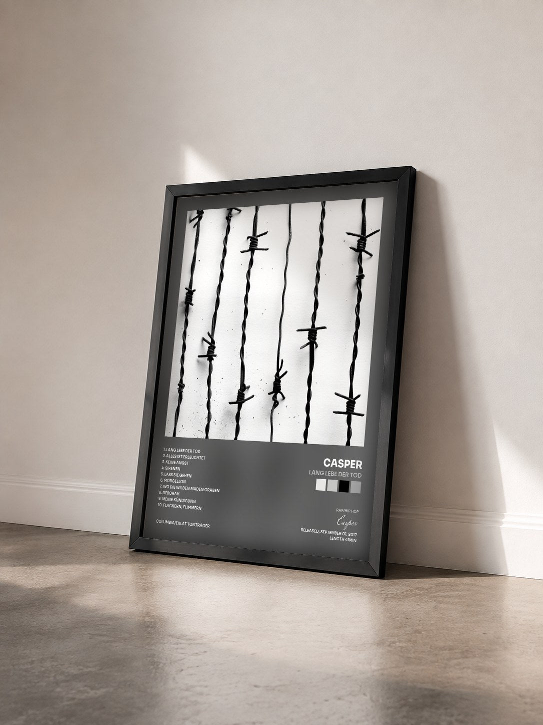 #noir Tableau de l'album Lang lebe der Tod de Casper vu de trois quarts, cadre noir