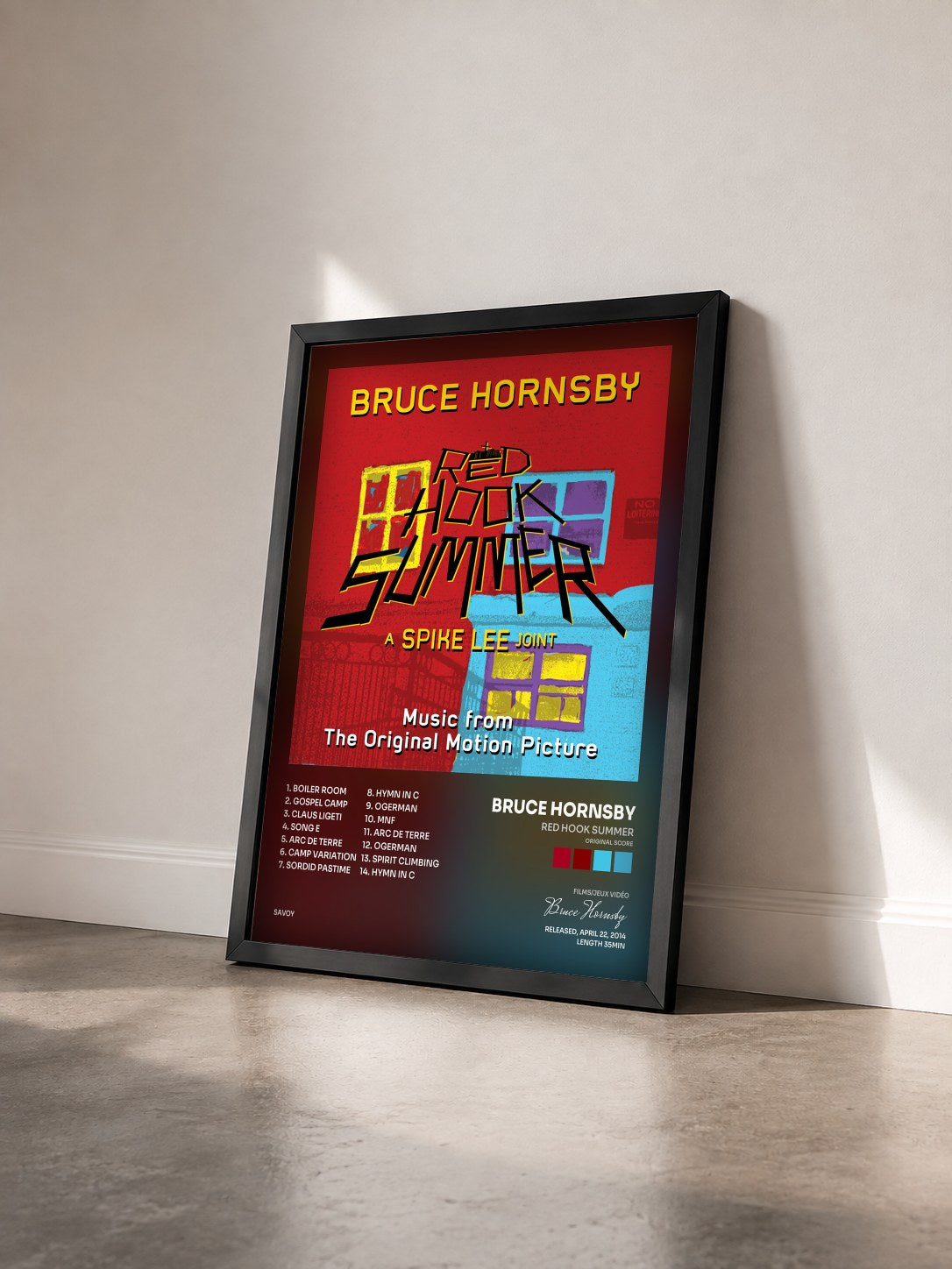 #noir Tableau de l'album Red Hook Summer (Original Score) de Bruce Hornsby vu de trois quarts, cadre noir