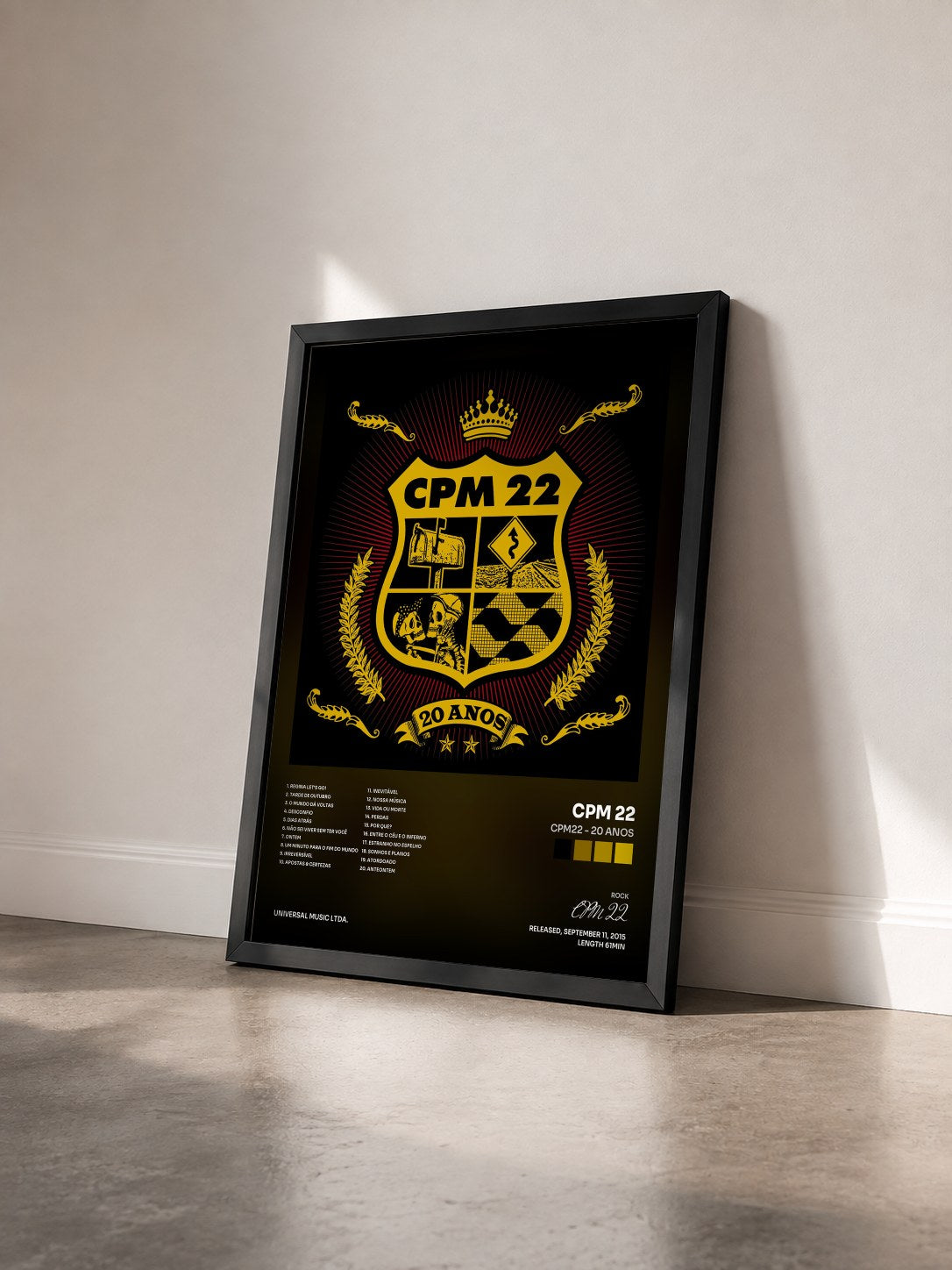 #noir Tableau de l'album CPM22 - 20 Anos de CPM 22 vu de trois quarts, cadre noir