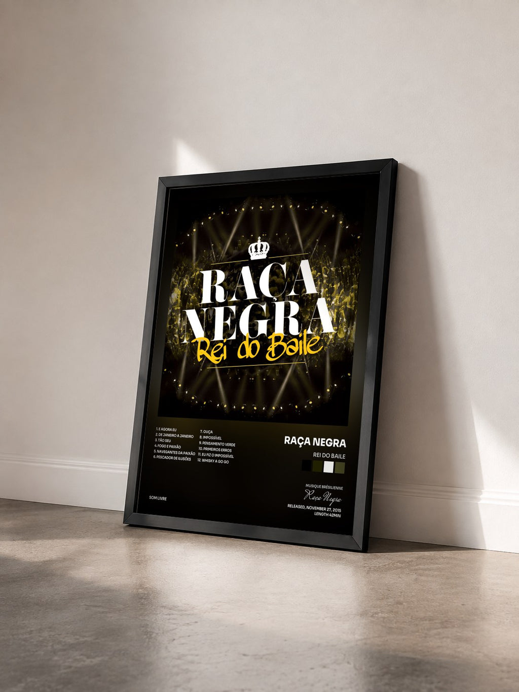 #noir Tableau de l'album Rei do Baile de Raça Negra vu de trois quarts, cadre noir