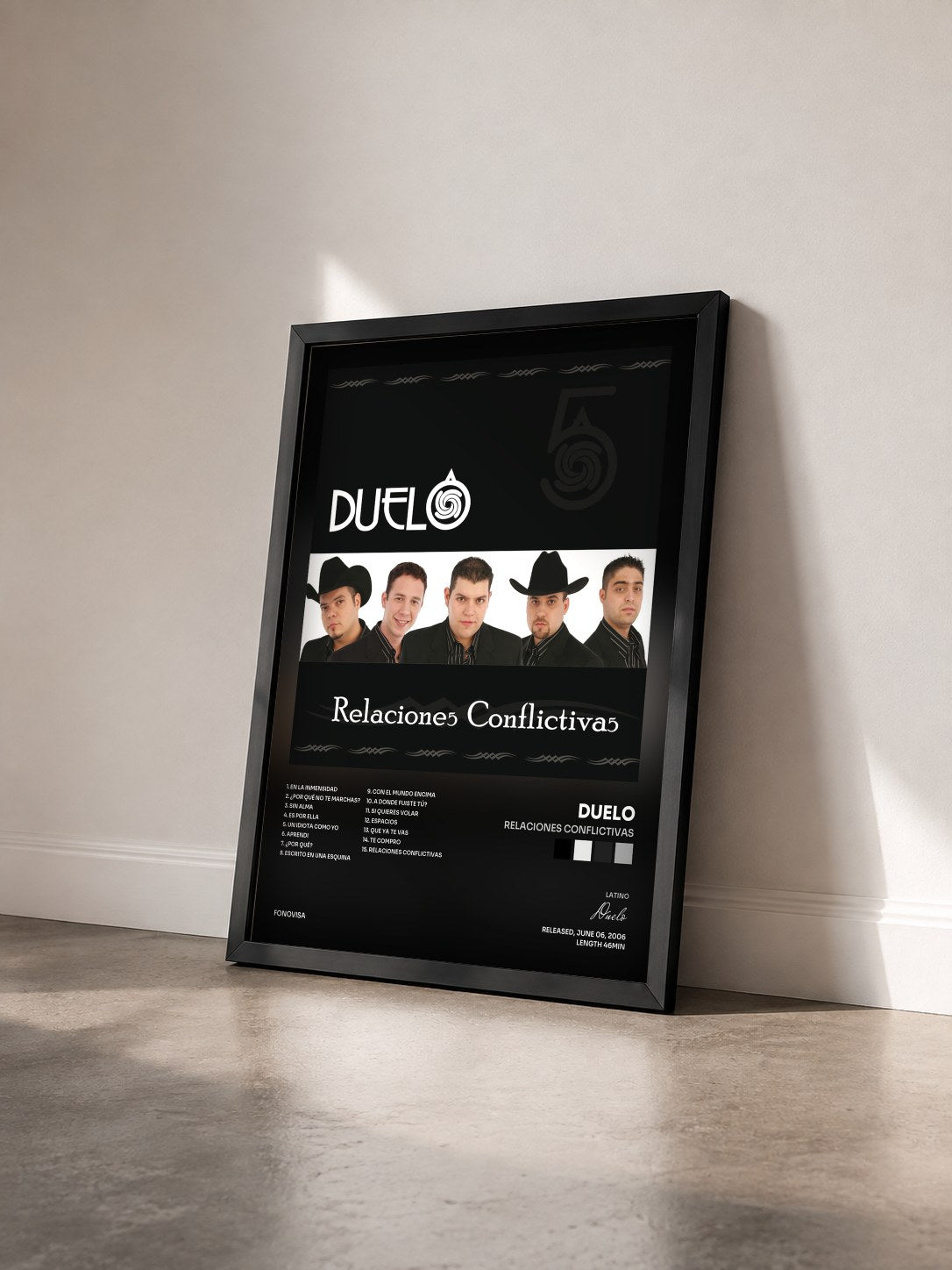 #noir Tableau de l'album Relaciones Conflictivas de Duelo vu de trois quarts, cadre noir