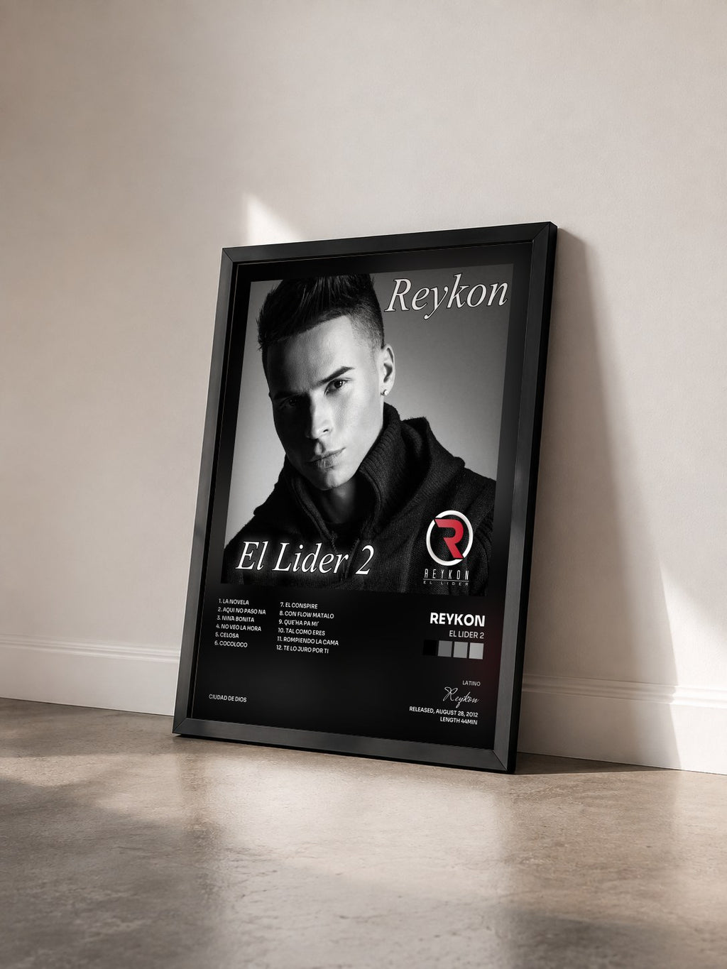 #noir Tableau de l'album El Lider 2 de Reykon vu de trois quarts, cadre noir