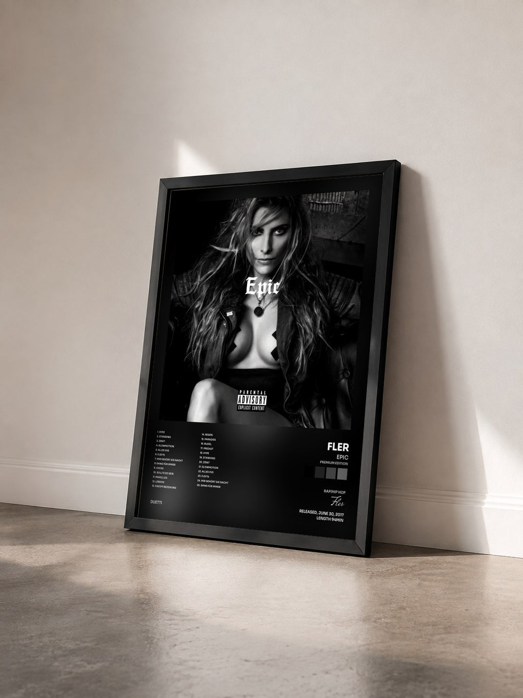 #noir Tableau de l'album Epic (Premium Edition) de Fler vu de trois quarts, cadre noir