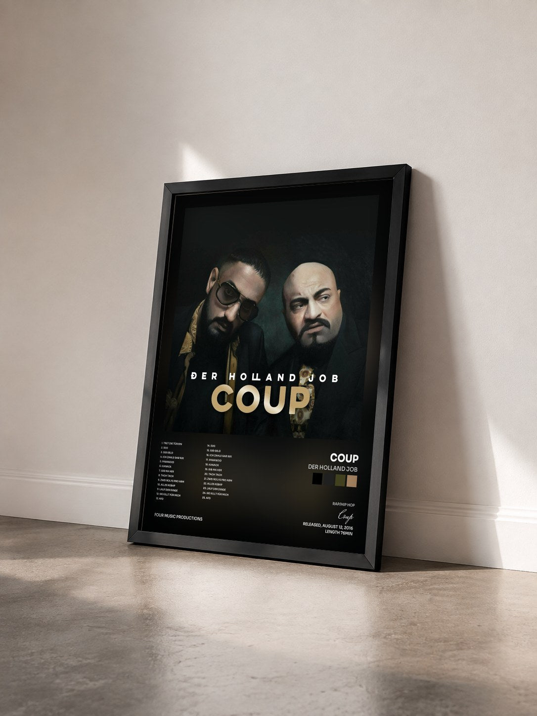 #noir Tableau de l'album Der Holland Job de Coup vu de trois quarts, cadre noir