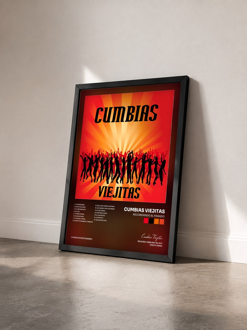 #noir Tableau de l'album recordando el pasado de Cumbias Viejitas vu de trois quarts, cadre noir