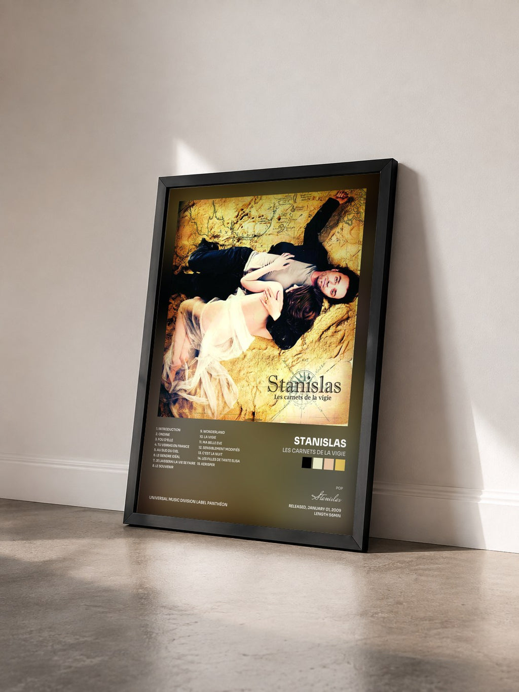 #noir Tableau de l'album Les Carnets De La Vigie de Stanislas vu de trois quarts, cadre noir