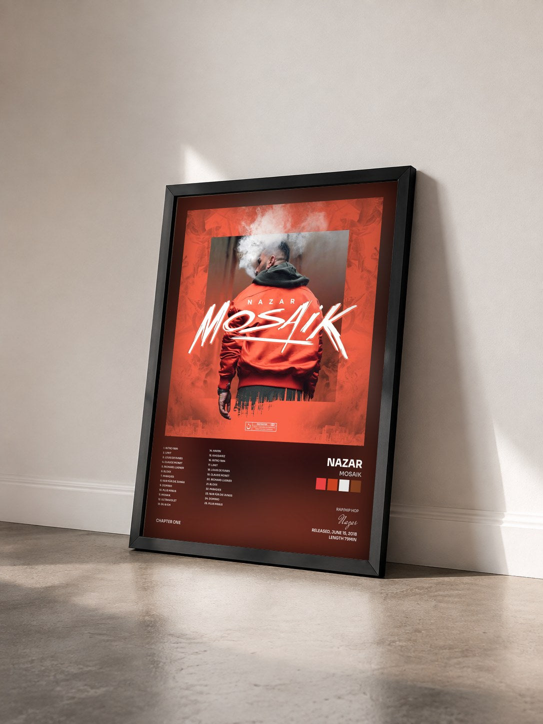#noir Tableau de l'album Mosaik de Nazar vu de trois quarts, cadre noir
