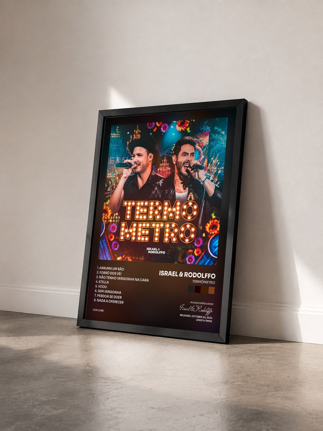 #noir Tableau de l'album Termômetro de Israel & Rodolffo vu de trois quarts, cadre noir