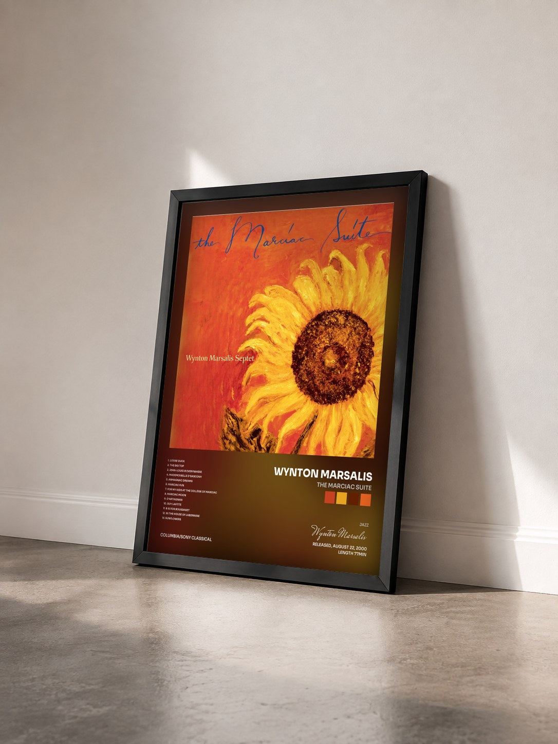 #noir Tableau de l'album The Marciac Suite de Wynton Marsalis vu de trois quarts, cadre noir