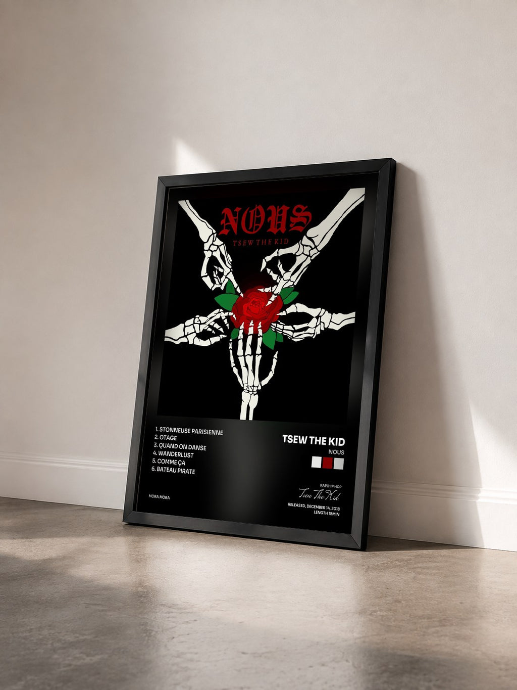 #noir Tableau de l'album Nous de Tsew The Kid vu de trois quarts, cadre noir