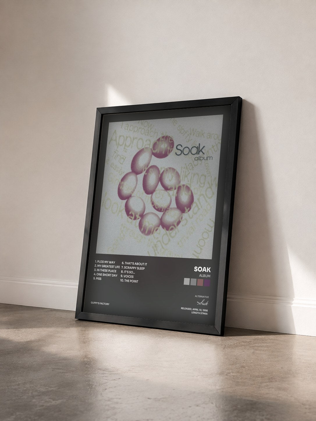 #noir Tableau de l'album album de Soak vu de trois quarts, cadre noir