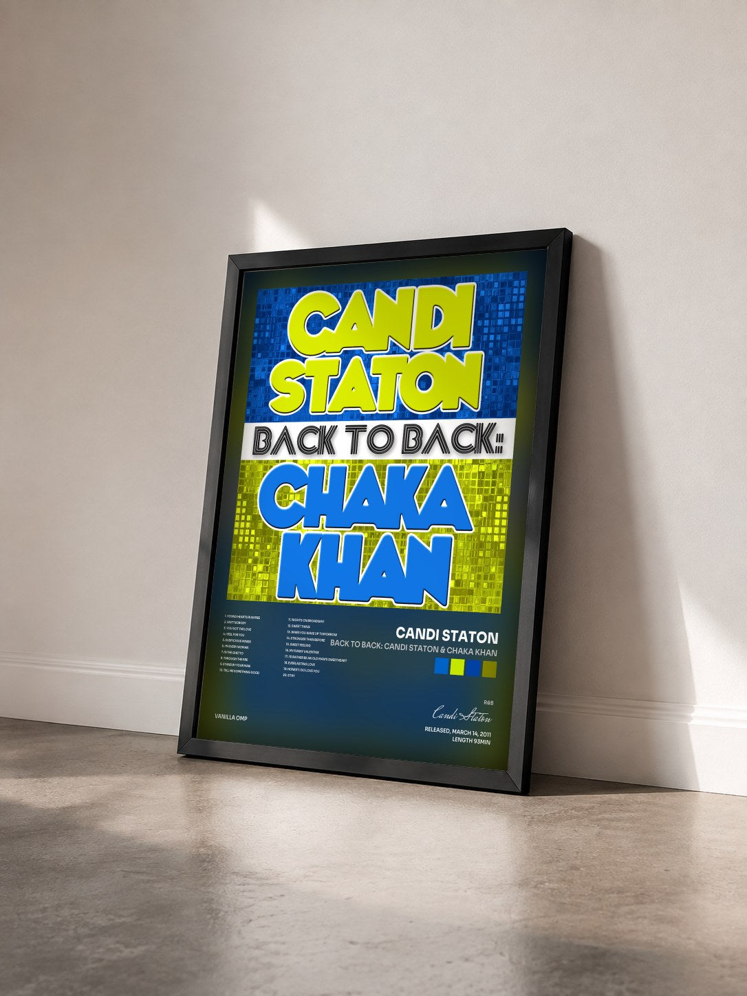 #noir Tableau de l'album Back To Back: Candi Staton & Chaka Khan de Candi Staton vu de trois quarts, cadre noir