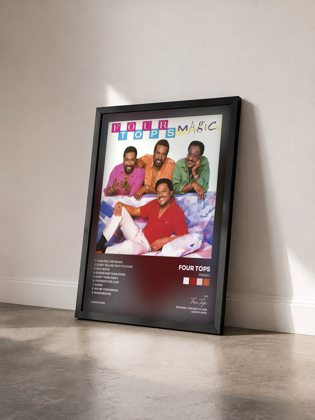 #noir Tableau de l'album Magic de Four Tops vu de trois quarts, cadre noir