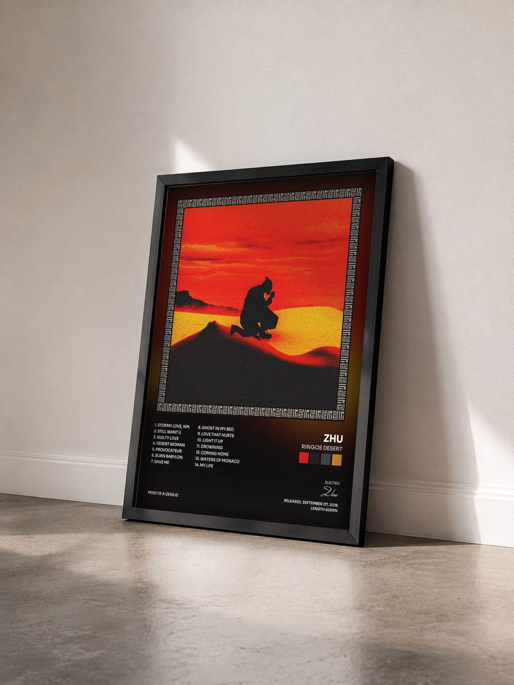 #noir Tableau de l'album RINGOS DESERT de Zhu vu de trois quarts, cadre noir