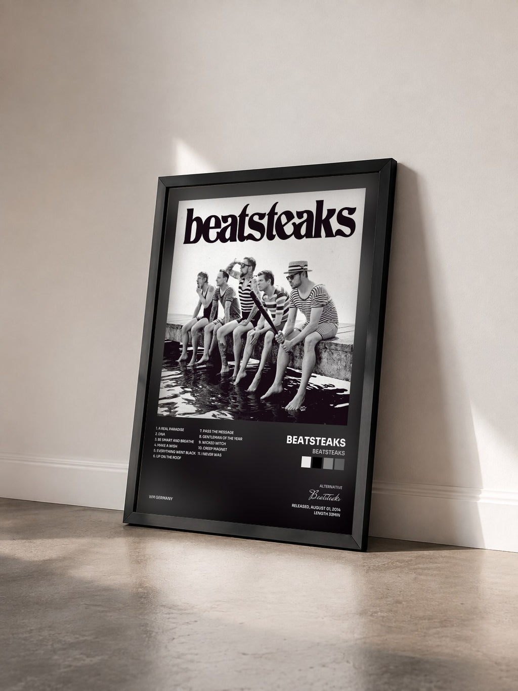 #noir Tableau de l'album Beatsteaks de Beatsteaks vu de trois quarts, cadre noir